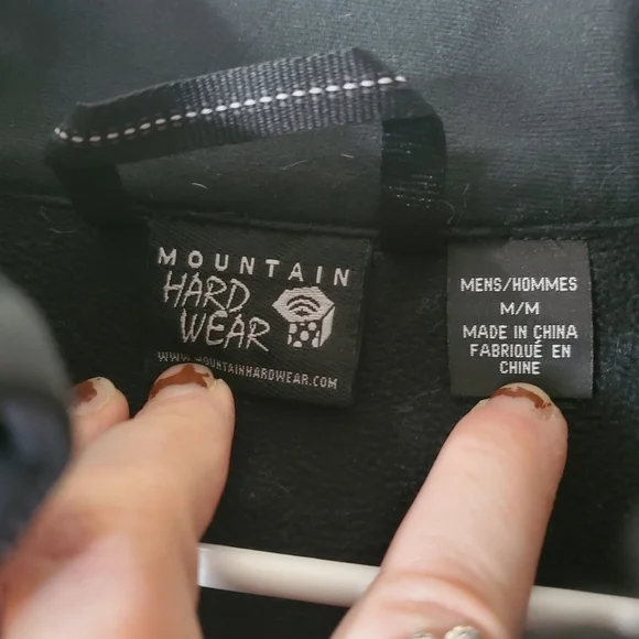 Mens Mountain Hardwear Soft Shell Fleece Jacket size Medium Black - Picture 7 of 16